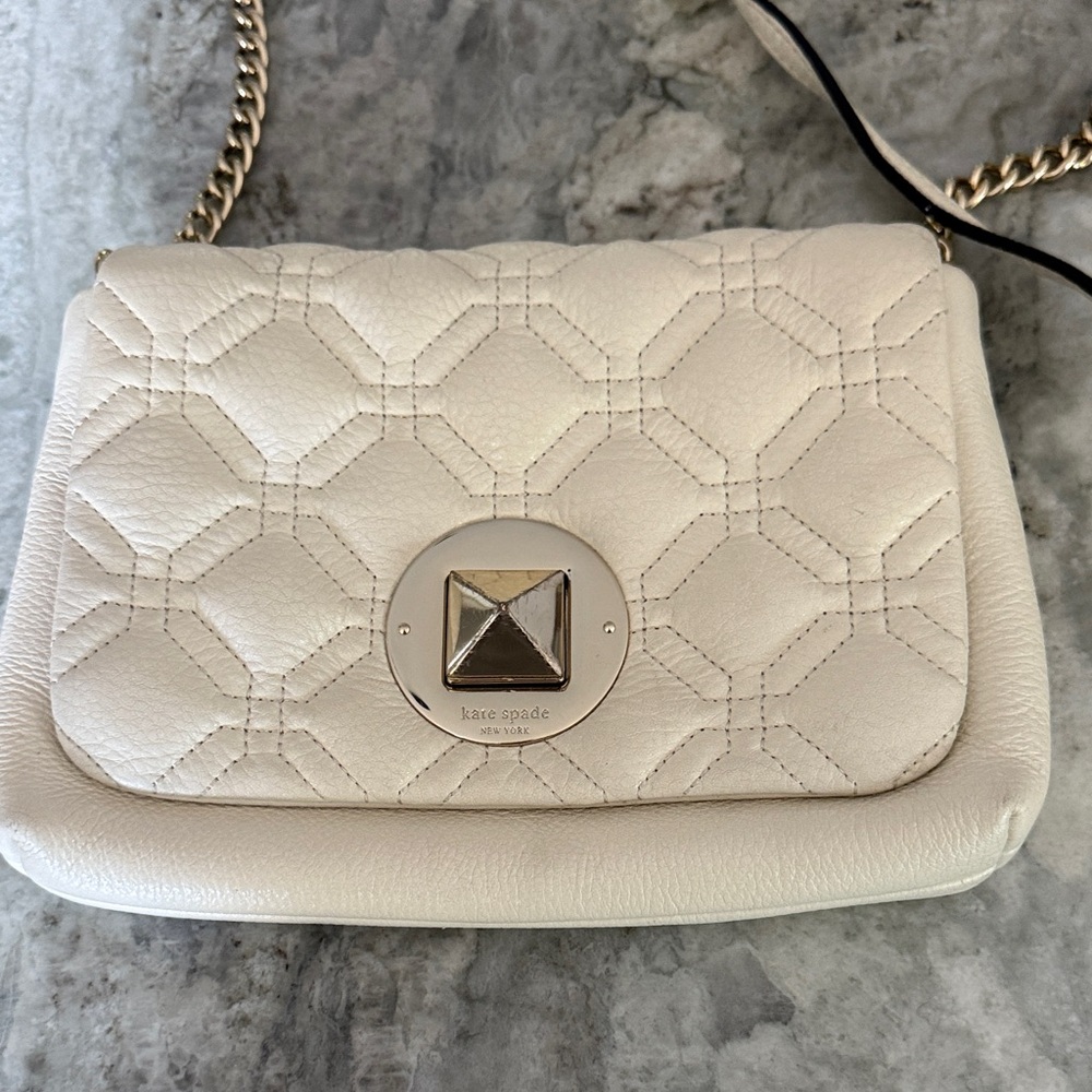 Kate Spade Cream Quilted Shoulder Bag